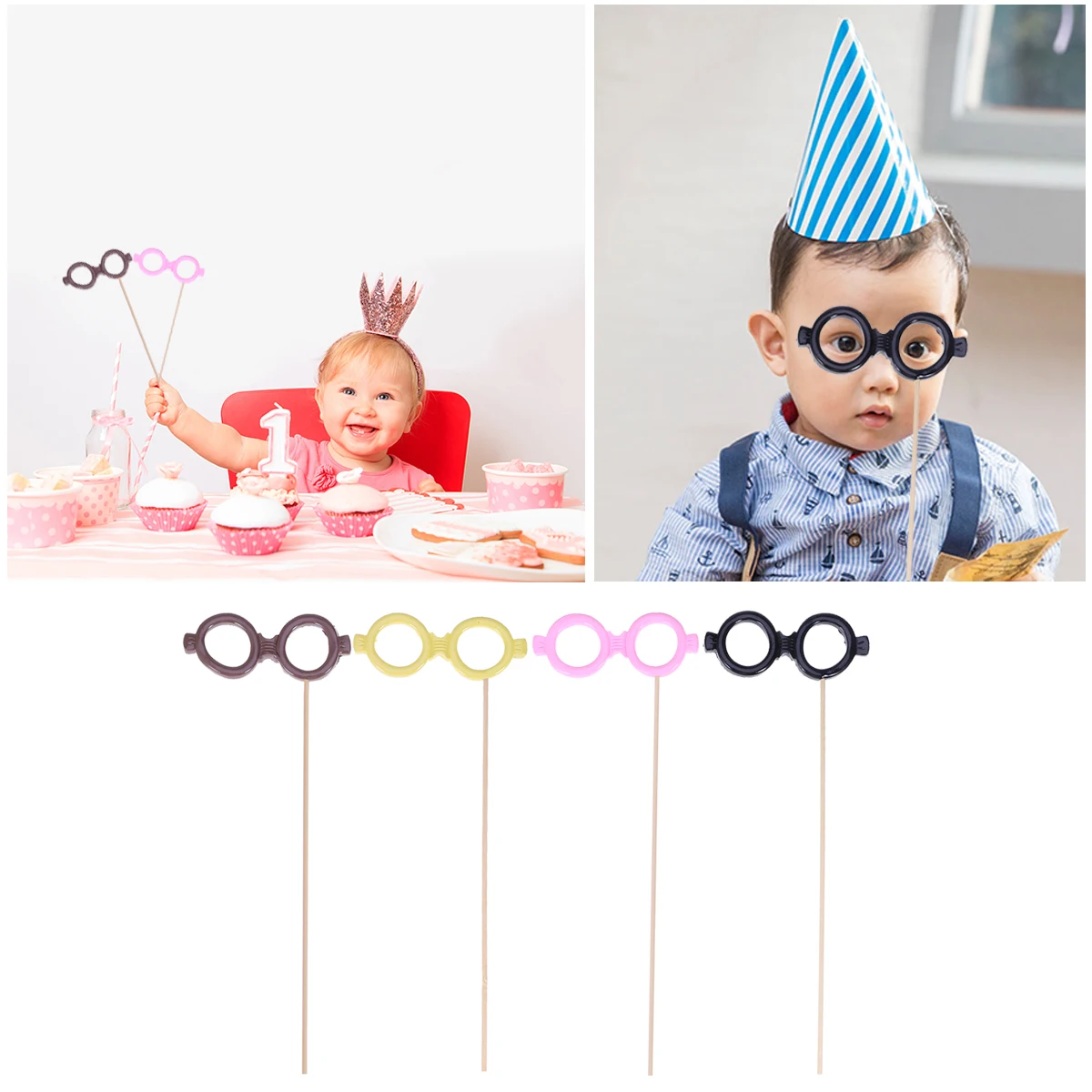 

Funny Glasses Photo Props Lightweight Portable Exaggerated Colors Wedding Party Accessories Bamboo Lips Eco