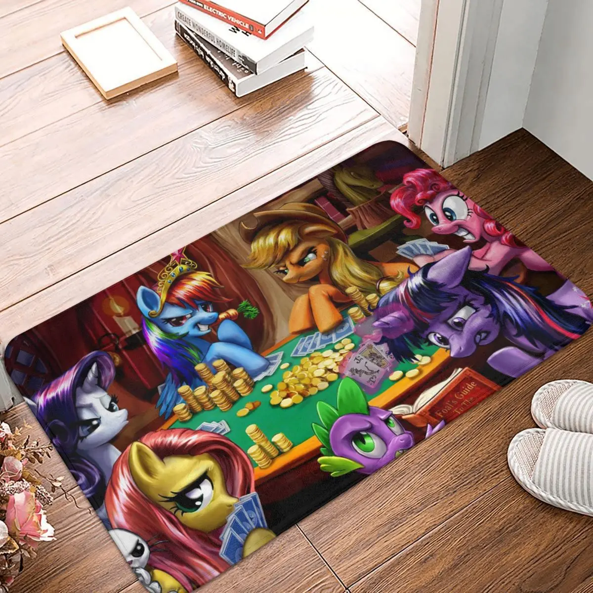 My Little Pony Bathroom Mat Thinking Doormat Flannel Carpet Entrance Door Rug Home Decor