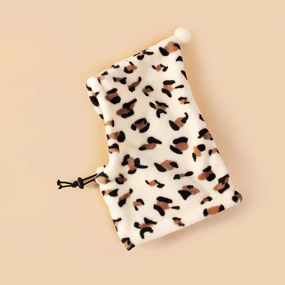 Warm Dog Calming Earmuffs Breathable Noise-proof Pet Neck Gaiter Anxiety Relief Leopard Print Puppy Scarf