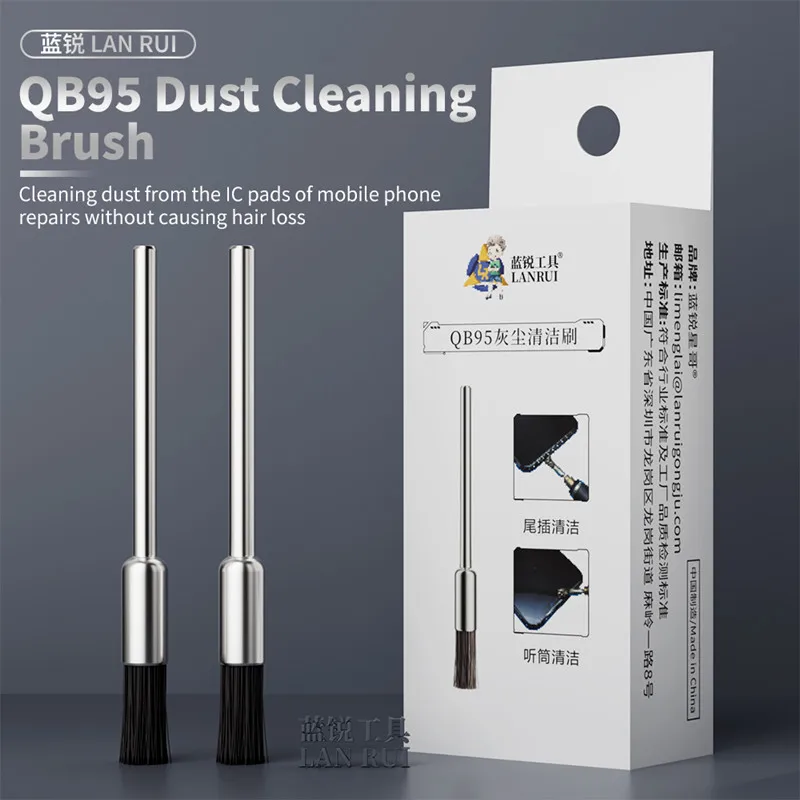 LANRUI QB95 2.35mm/3.0mm 10Pcs/Box Dust Brush Mobile Phone Repair Motherboard Speaker Receiver Cleaning Tool