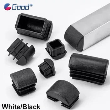 สแควร์โค้งพลาสติก Blanking End CAP ท่อปลั๊กด้านในสําหรับบันไดเฟอร์นิเจอร์เก้าอี้ขาโต๊ะ Protector Anti-SLIP 2/4 /8/10Pcs