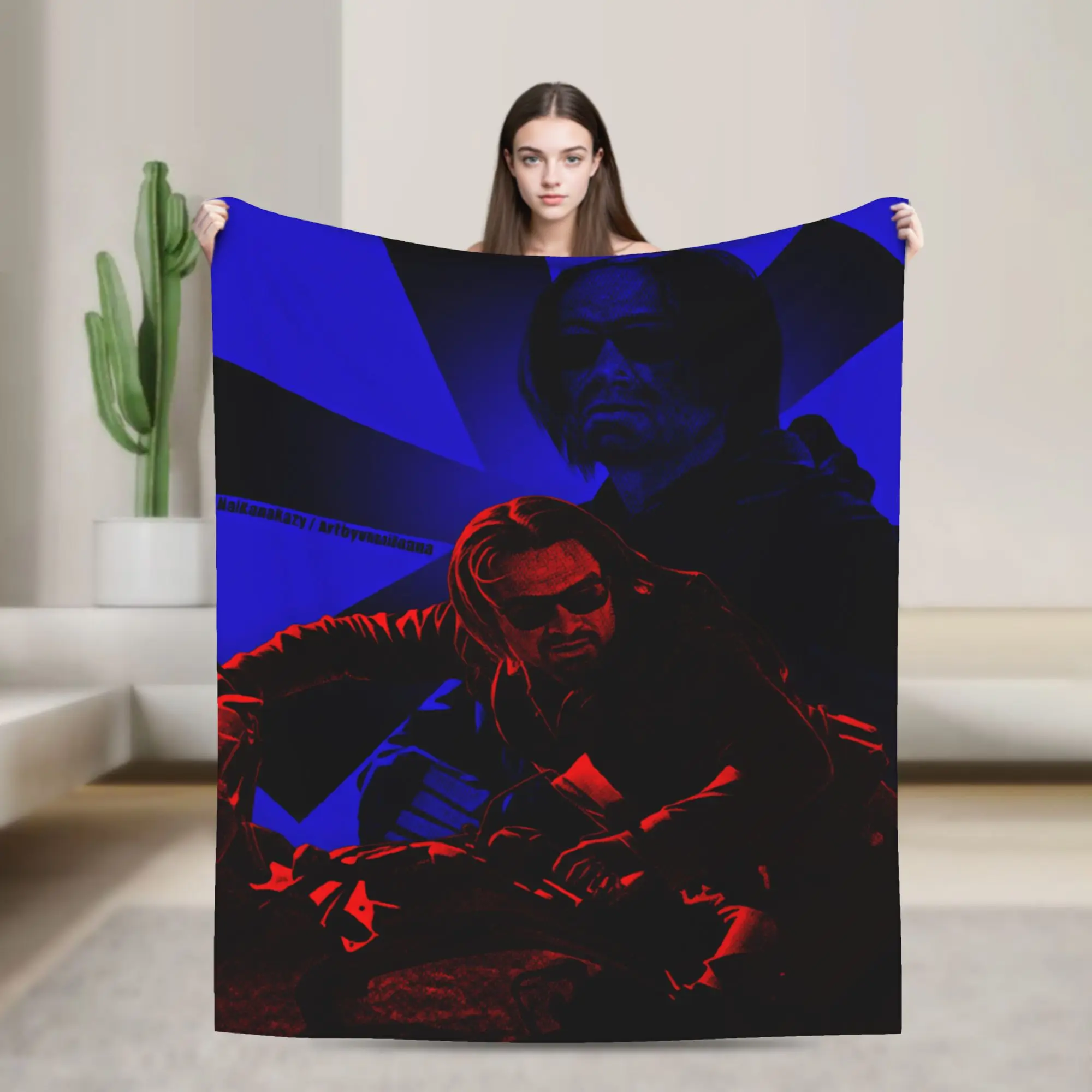 Bucky Barnes Winter Soldier Blankets  Camping Flannel Throw Blanket For Bedroom Warm Soft Design Quality Bedspread Gift