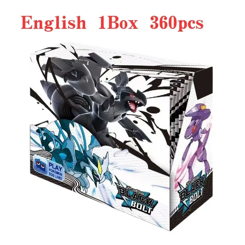 Nuevo 360 Pokémon Black Dragon White Dragon Card Pokémon Booster Sword Shield Series Pet Elf Flash Card