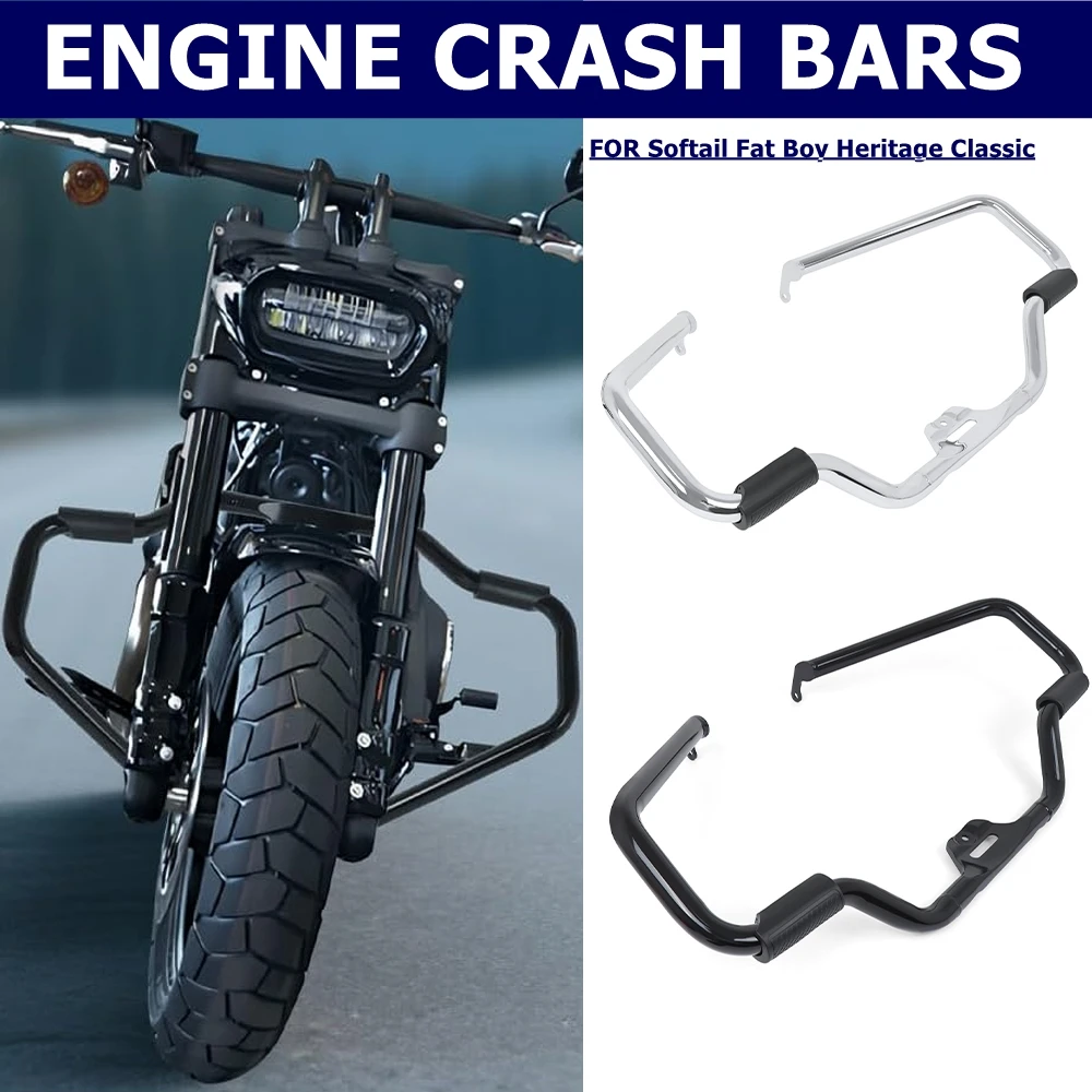 

Motorcycle Engine Guard Highway Crash Bars For Harley Softail Fat Boy Heritage Classic Deluxe FLDE 2018-2025 Frame Protection