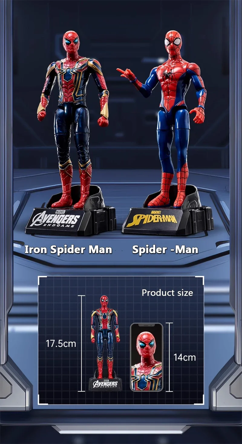 Marvel Iron Man SpiderMan Captain America Joints Mobility Transform Shape Action Figure PVC Model Collect Ornaments Toys Gifts