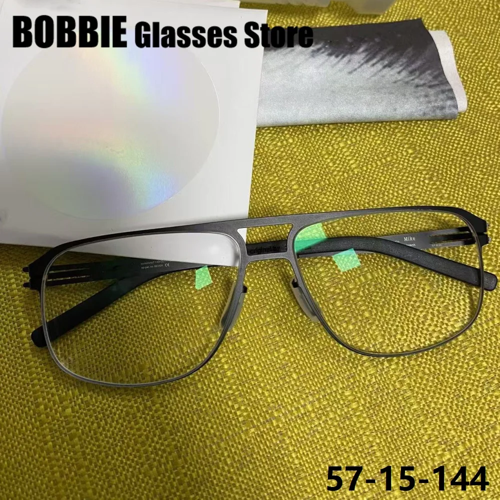 

Screwless Glasses Frame Men Eyeglasses German Ultra Light Eyewear Germany Brand Spectacles Designer Double Beam Pilot Shape Thin