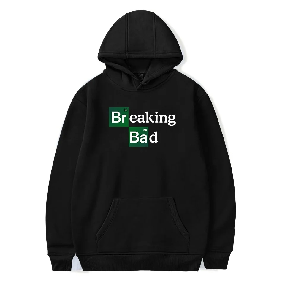 

USA TV series B-Breakings Bad Printed Hoodies Long Sleeve Solid Color Men Wemen Sweatshirt Hip Hop Hooded Pullover Hot Sale