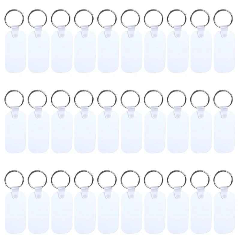 

30 Set Sublimation Blank Metal Cayckain для Crafters Теплопередача Овальные Keyrings C71A