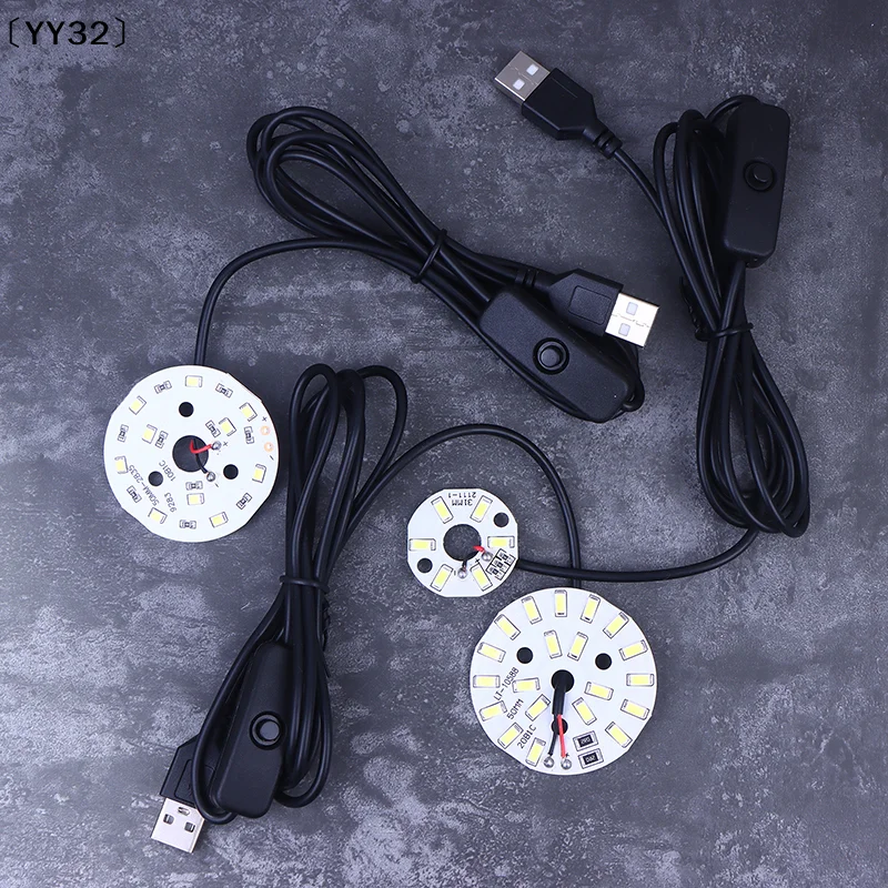 

〔YY32〕USB Plug DC5V LED Light Source SMD 5730/2835 LED Light Beads Ring Chip With Black 1.5M Swtich Cable 3/5/10W White Light