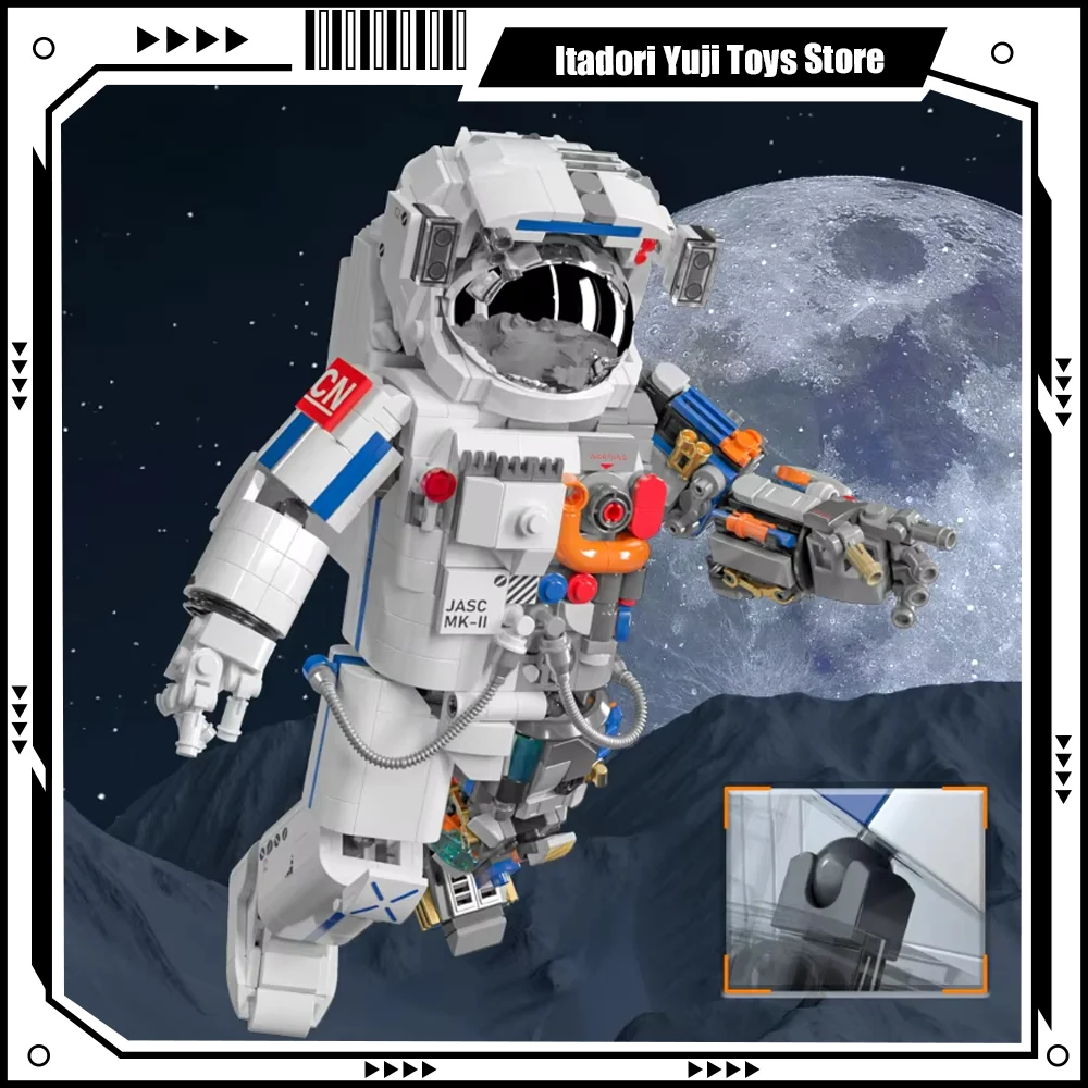 Technical Creative Space Aerospace Figures Model Building Blocks MOC Spaceman Puzzle Collection Children Birthday Christmas Gift