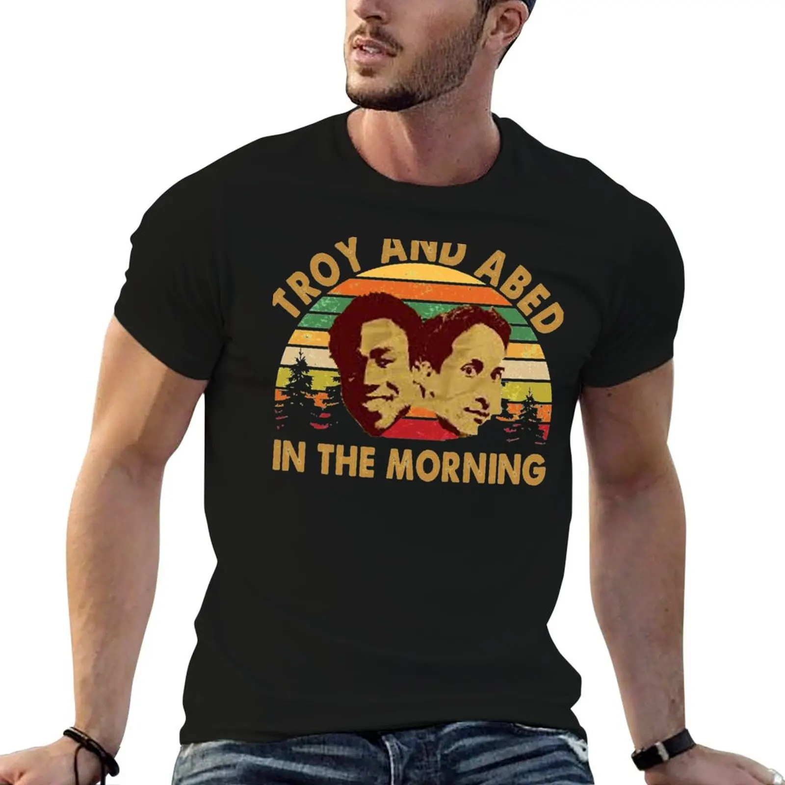 

Troy And Abed In The Morning T-Shirt t shirts cotton 100% t shirts for man slim fit T-Shirt
