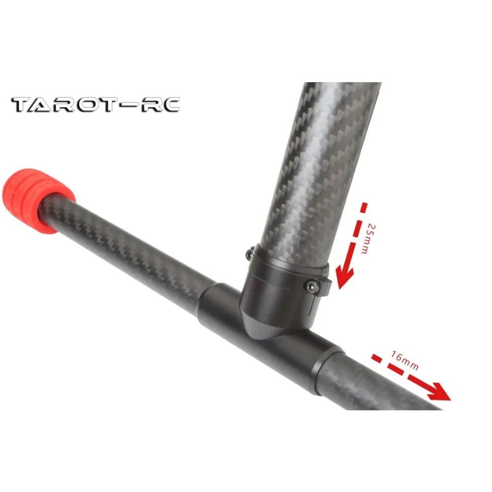 Tarot TL8X028 Landing Gear - Carbon Fiber Shock Absorbing Gear with Metal Reinforcement for 25mm to 16mm Quick Release RC Drones