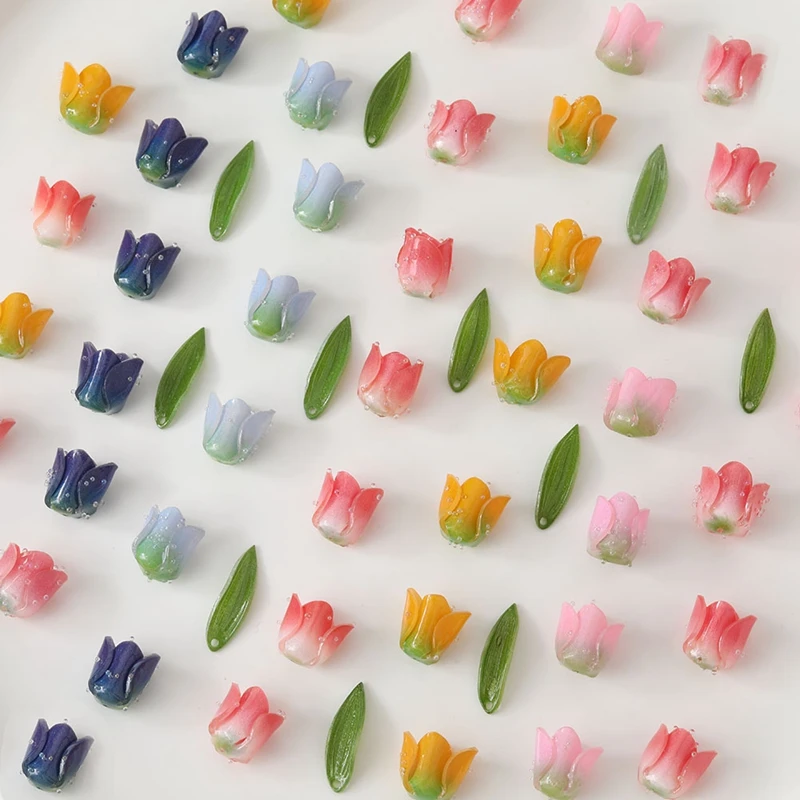 4PCS Resin UV Drop Glue Bud Flower DIY Making Supplies Necklace Bracelet Earrings Material Finding Accessories