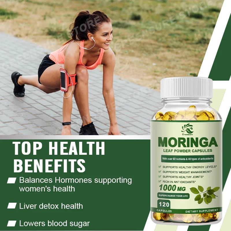 Moringa Extract Capsule Anti Stress Improve Sleep Enhance immunity Antioxidant - 60/120 Capsules