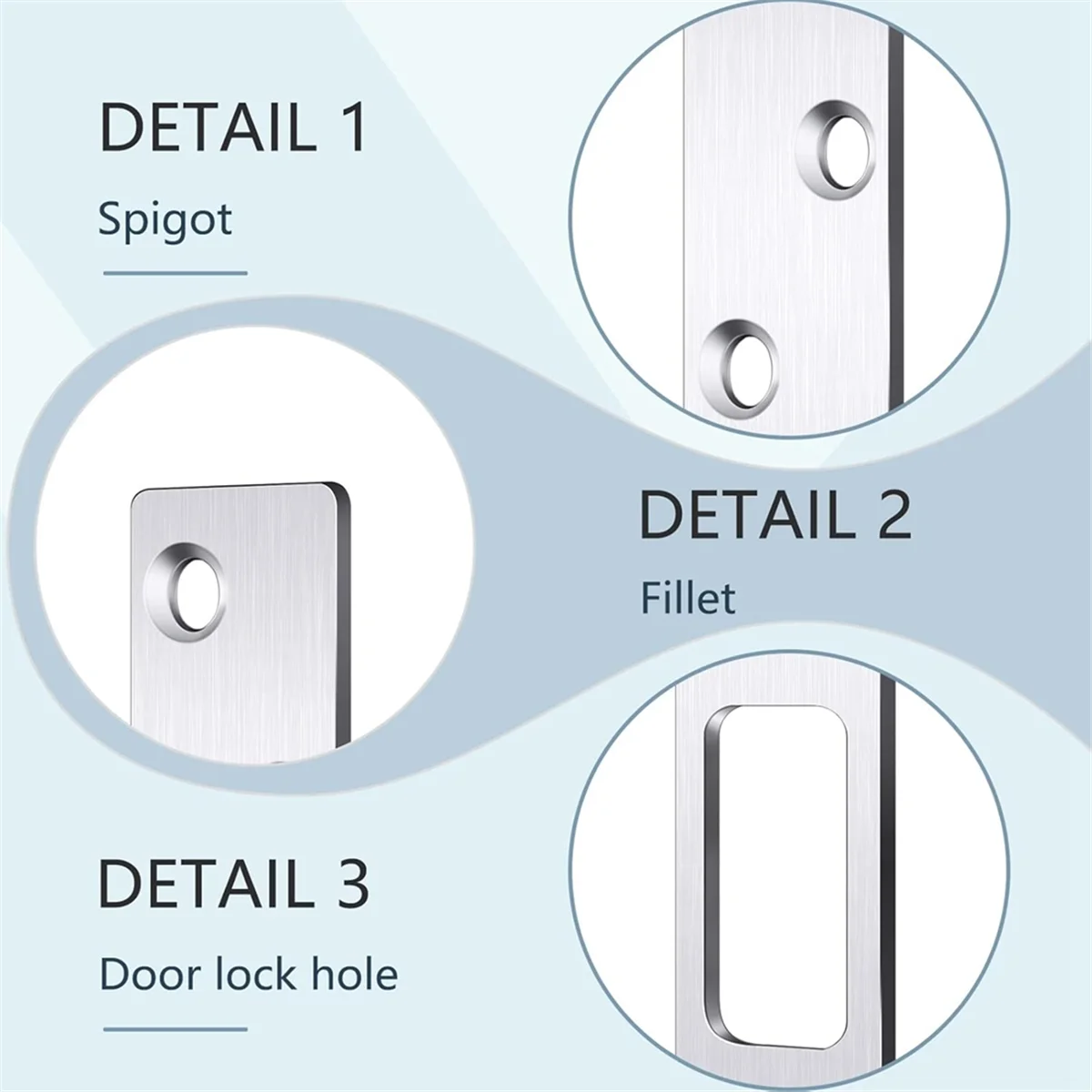 

A002 4 Pcs 6 Inch Door Strike Plate Security Latch Strike Stainless Steel Door Reinforcement Plate with Screws for Deadbolt