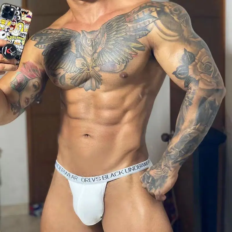 Calzoncillos sexys para hombre, bañador con bolsa frontal, convexo en U, parte trasera en T, Bikini de cuerda G, Tanga para fiesta en la playa, moda masculina para nadar