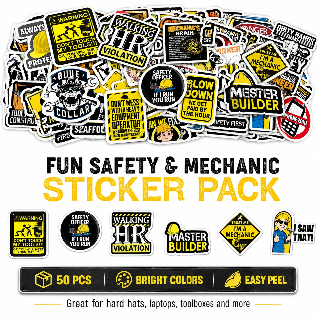 10/30/50PCS Toolbox Cartoon Stickers Building Tools Graffiti Decoration Mechanical DIY Kids Toys Laptop Guitar Car Bike Decals