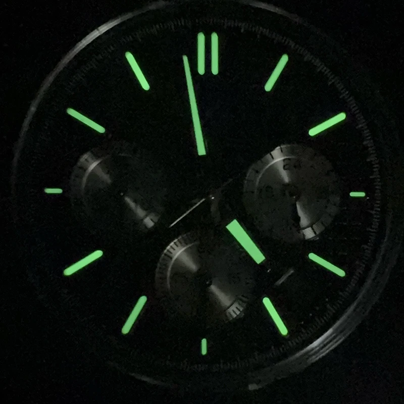 NOOKIDA 31,8 мм зеленые светящиеся кварцевые часы VK63, черный, белый цвет, ремешок с циферблатом, подходит для VK63, модифицированные детали механизма