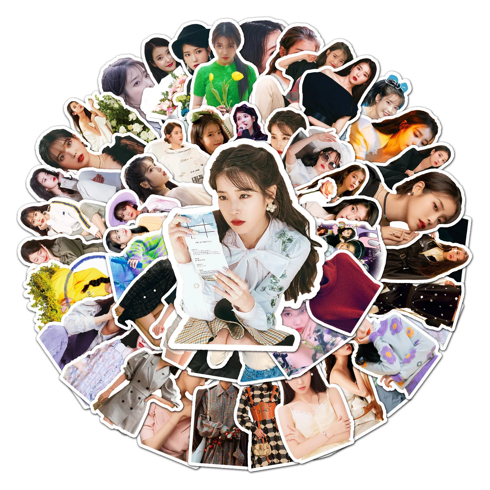 10/50PCS IU Stickers Singer Actor Graffiti Decals Cute Girl Decoration Fans Gift DIY Fridge Luggage Laptop Guitar Car Bike Toys