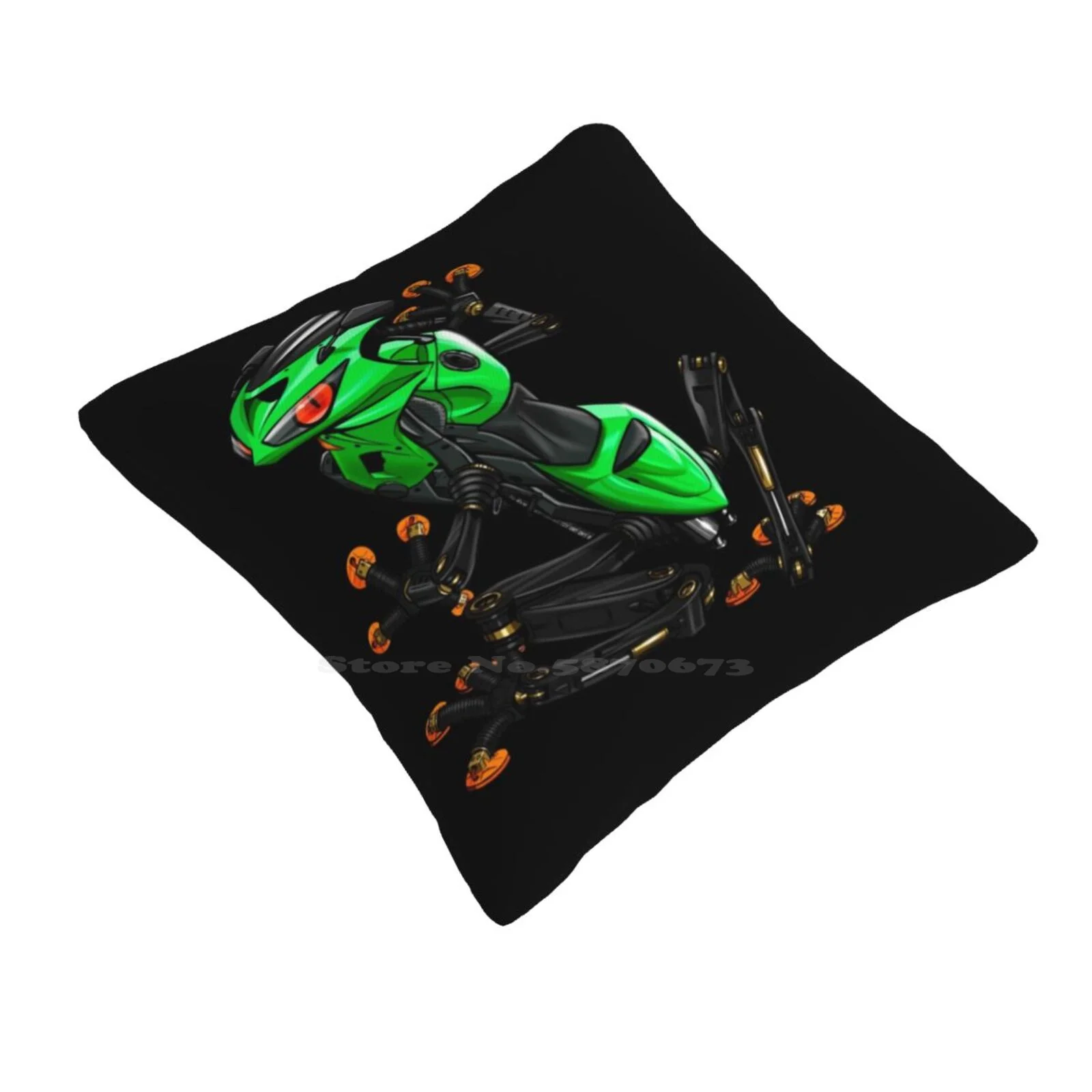 Zx6R Frog Green Bedroom Office Hug Pillowcase Animals Biker Club Motorbikes Motorcycles Motorind Vintage Zx6R Frog Green