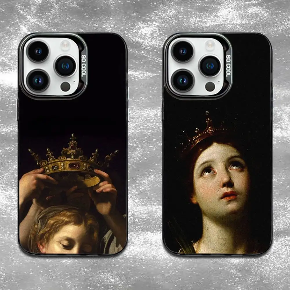 

Renaissance Art Paintings Phone Case For iPhone 16,15,14,13,12,11,Mini,Pro,E,MAX Black Candy Matte Shockproof Cover