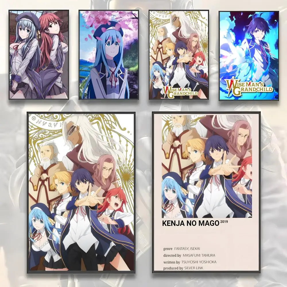 Póster de Anime-Kenja No Mago para el hogar, sala de estar, dormitorio, bar, pasillo, arte de pared adhesivo, decoración estética