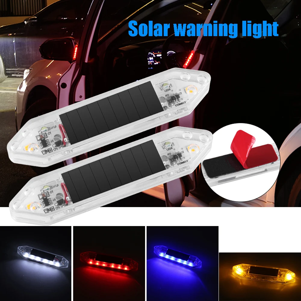 2/4x Solar Powered Car Warning Light,Waterproof Night Safety Flashing Warning Light,Suitable For Car SUV,Trucks And Motorcycles