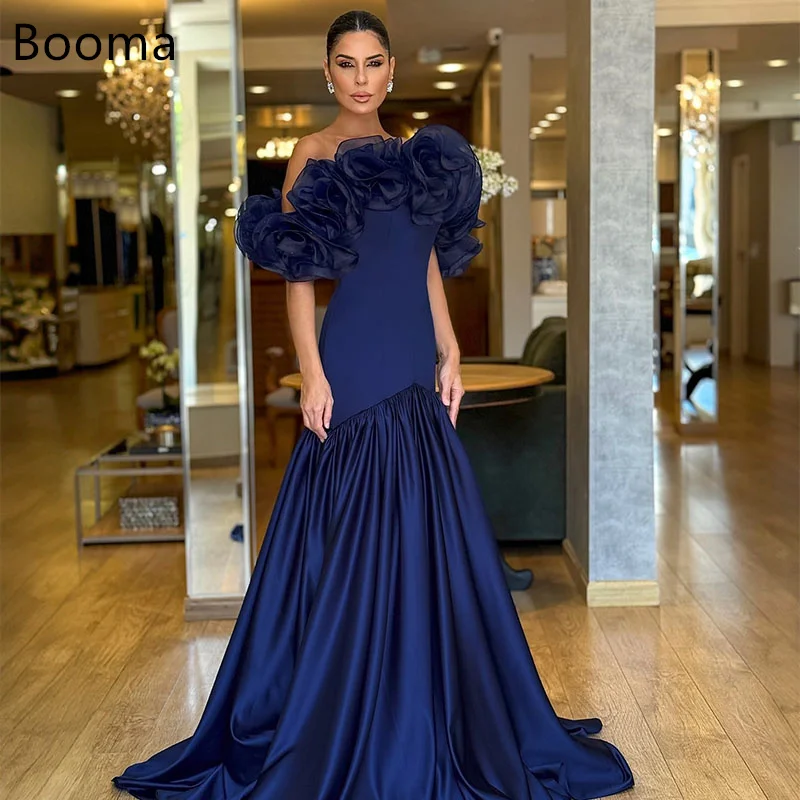 

Booma Elegant Mermaid Evening Dresses Formal Party Gowns for Women Off The Shoulder 3D Flower Prom Gown Customize 2025