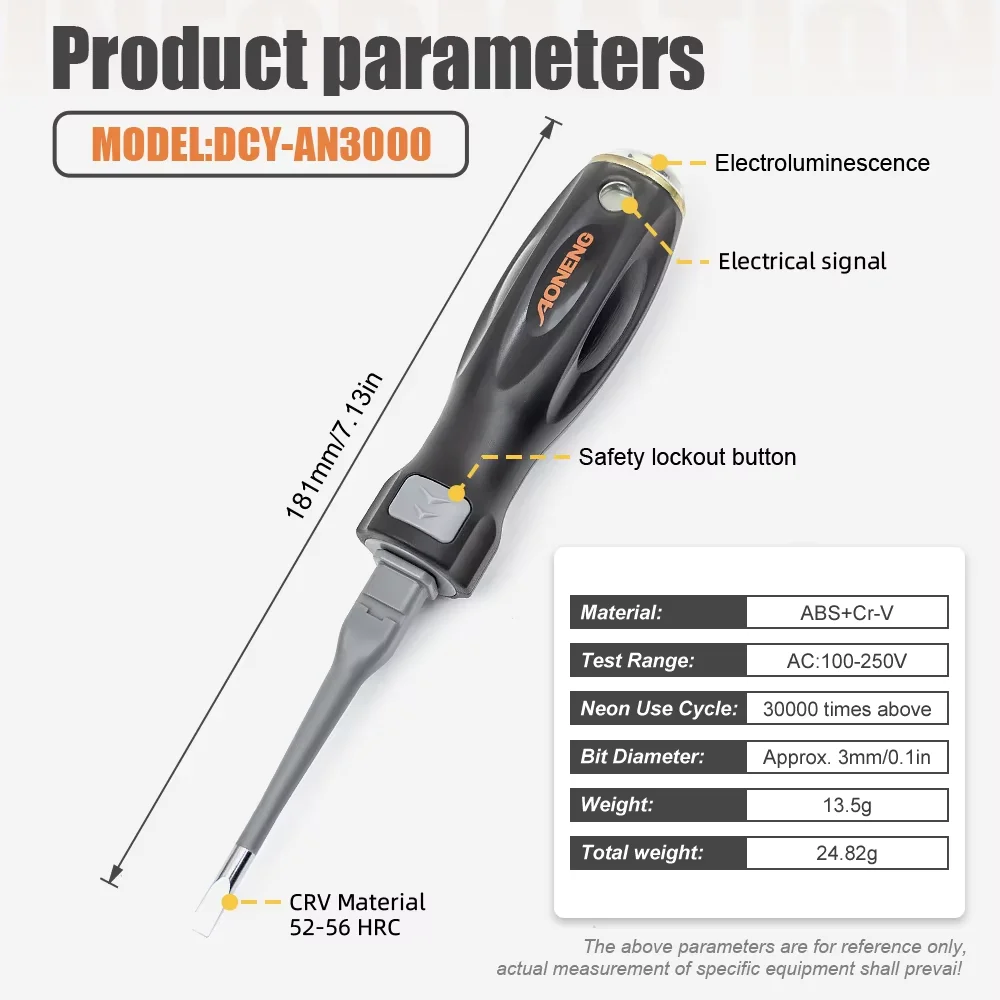 100-250V 17-in-1 Dual Head Power Measuring Screwdriver Electricity measuring pen Insulated Electrician Pocket Tester Pen Tools