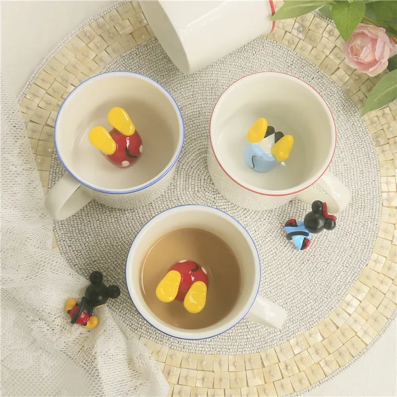 

Disney Mickey Creative Funny Diving Ceramic Simple Water Cup Kawaii Minnie Home Ceramic Mug Coffee Milk Cup Kids Birthday Gift