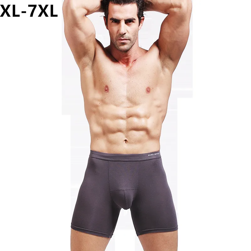 

130KG Anti Friction 7XL Sports Boxers Men Modal Soft Underwear Extra Long Fit Plus Size 6XL Male Underpants Pantie Boxershorts