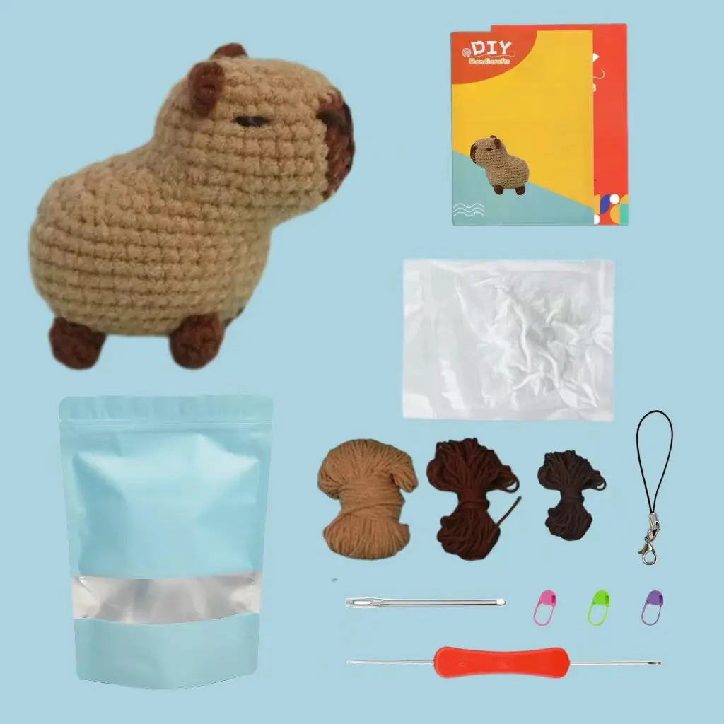 Capybara crochet Kit, Cute Animal Crochet Kit set Crochet kit for Beginners Christmas Gift Crochet Kit for craft lovers
