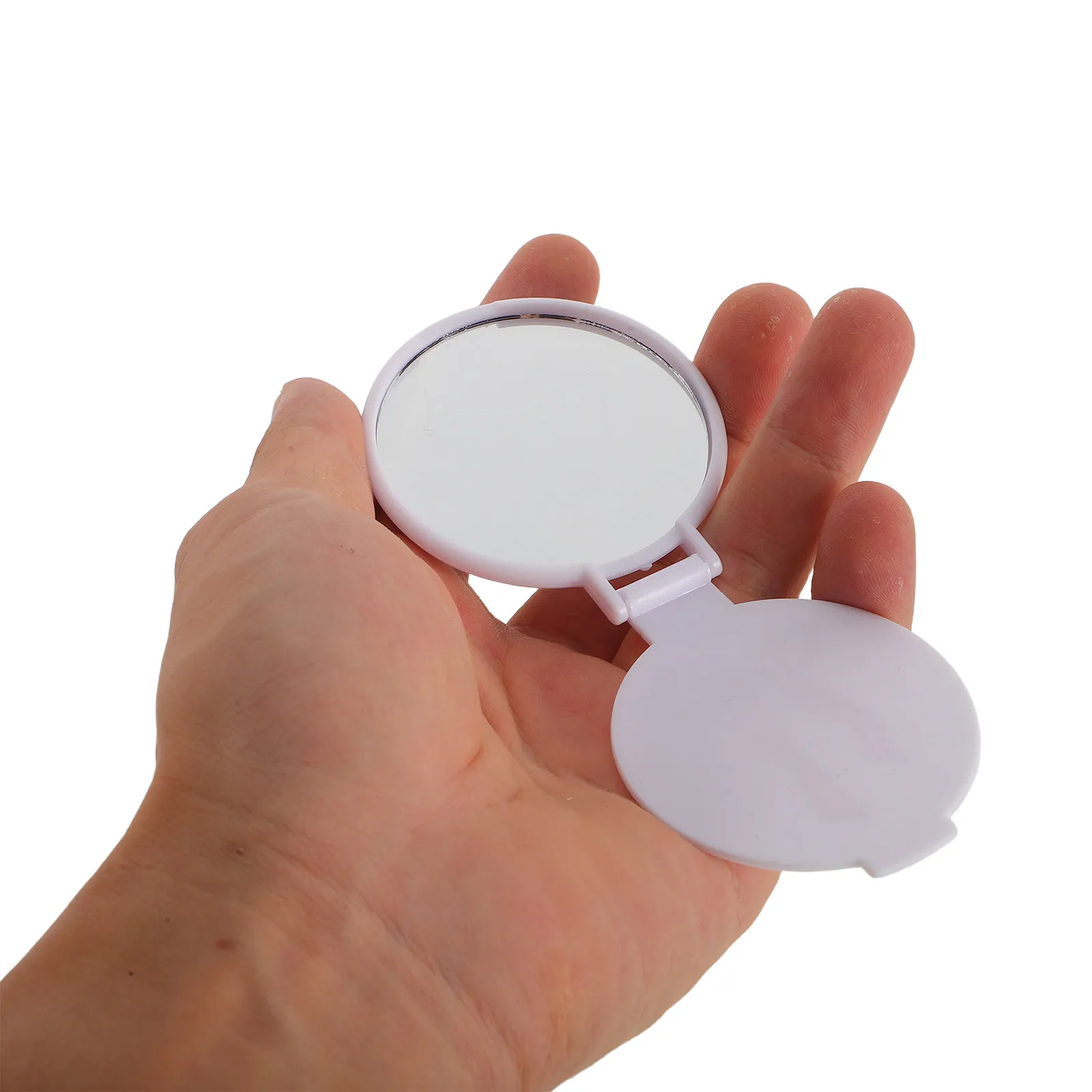 20Pcs Mini Folding Round Compact Mirror Pink Bow Pattern Small Lightweight Makeup Mirror for on-The-Go Checks