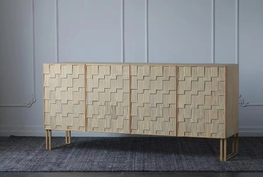 Luxury Sideboard Natural Wood Nordic Cabinet Set White Buffet Sideboard for Living Room