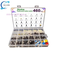 1/3BOX 460pcs 24 Values Tactile Push Button Switch SMD Micro Momentary Tact Switch Assortment Kit for Car Remote Control