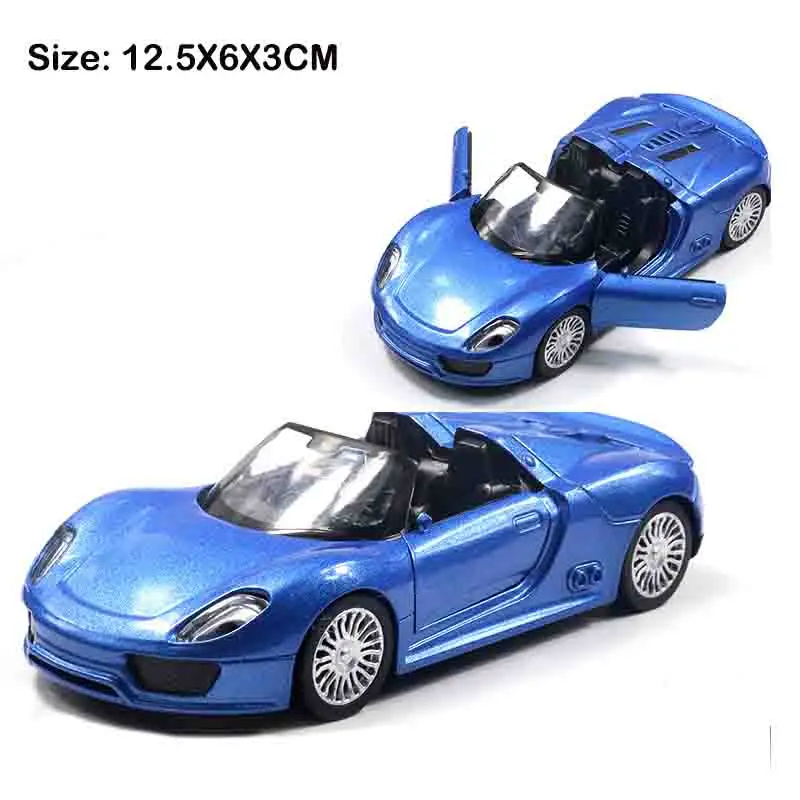 Modelo de coche deportivo de aleación para niños, abridor de puerta, coche de juguete, adorno para pastel, decoración para hornear