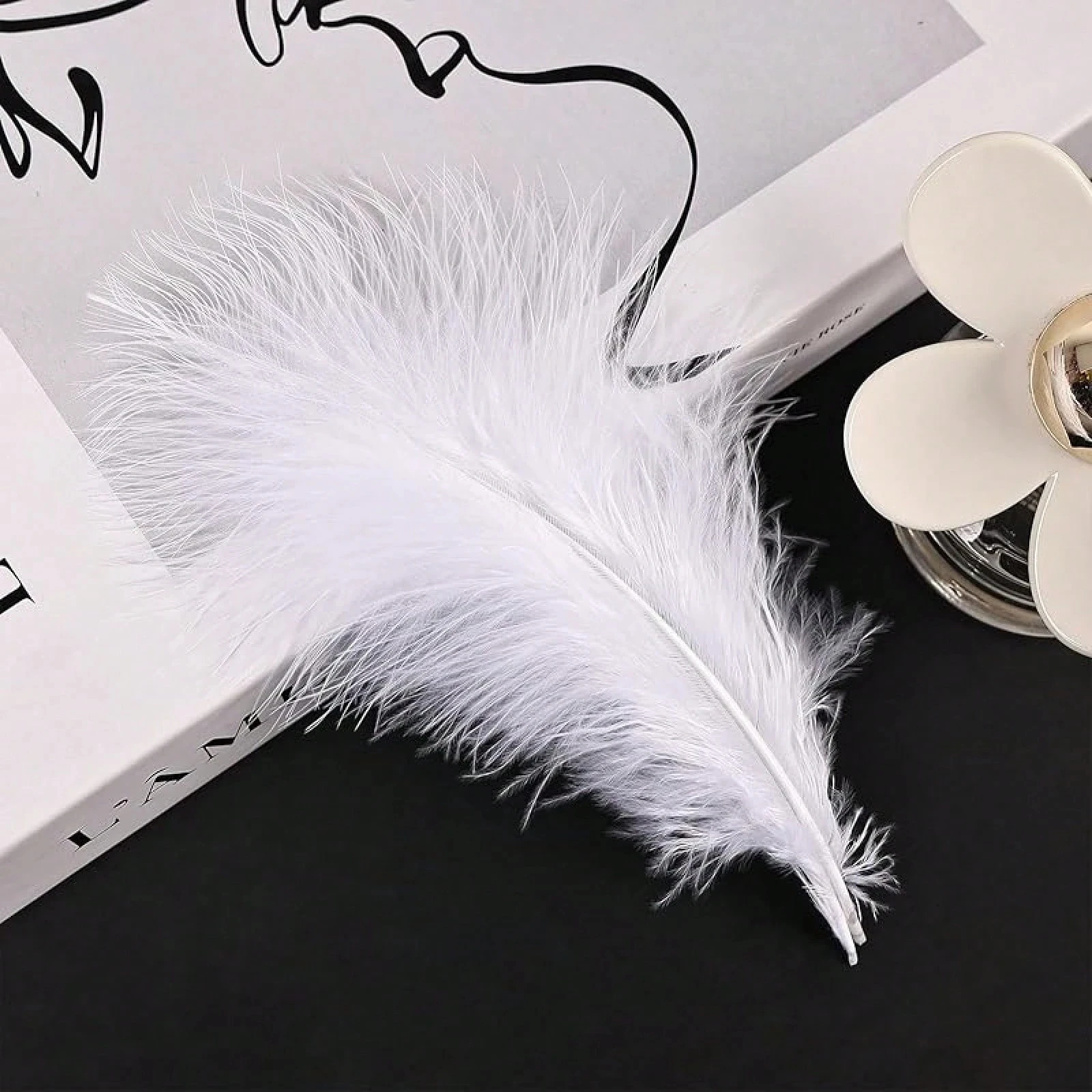 

White Turkey Marabou Feathers 10-17cm Fluffy Feathers Natural Plume for Wedding Decoration Party DIY Craft Jewelry Supplies