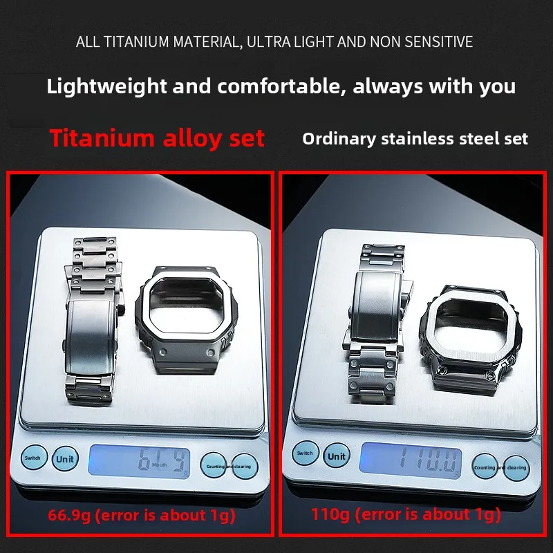 GMW B5000 Titanium alloy case+strap For Casio G-SHOCK GMW-B5000