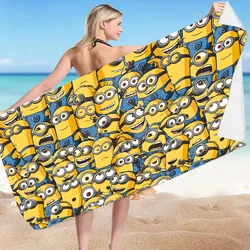 Cute Cartoon Minionki Ręcznik Dziecięcy Pływanie Bieganie Chłonny Ręcznik Plażowy Miękki i Wygodny Ręcznik Kąpielowy