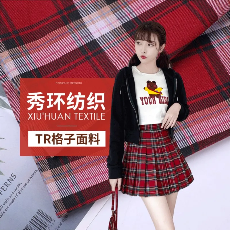 The fabric is colored woven with thick pleated skirt and short