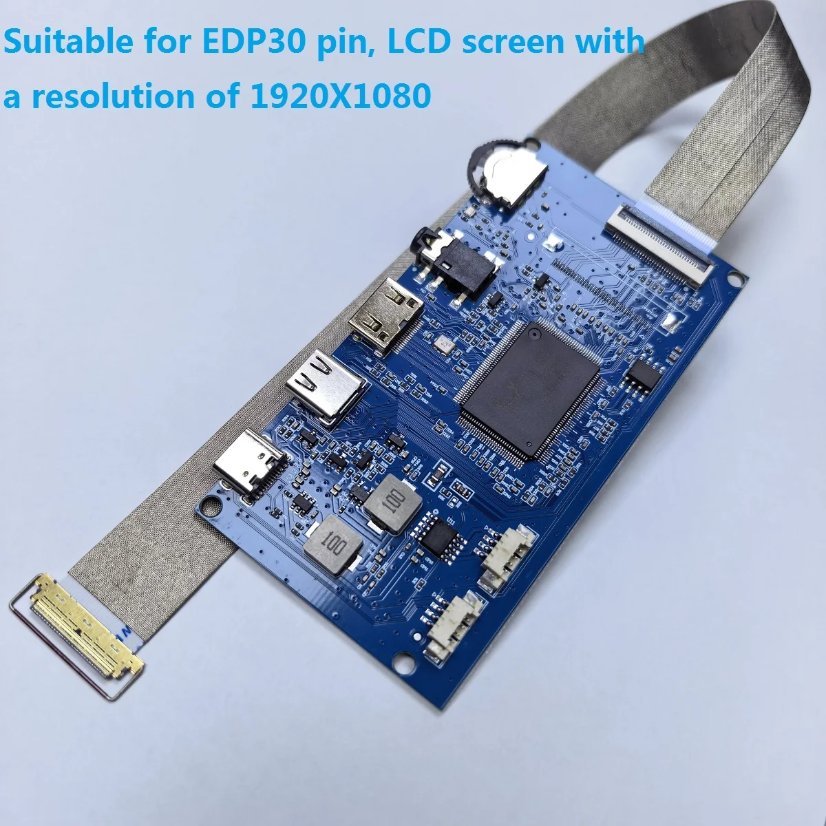 LCD Screen Driver Motherboard EDP 30-Pin 1920X1080 Screen Compatible with HDMI TYPE-C One-Line Connection USB 5V Power Supply