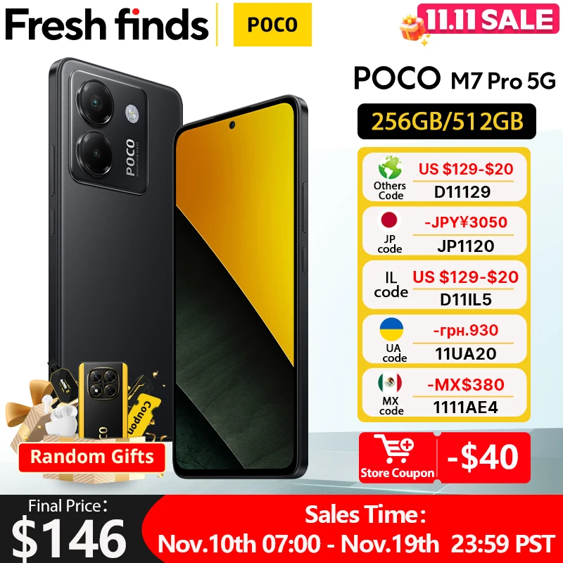 yZ[zO[o POCO M7 Pro 256GB/512GB Dimensity 7025-Ultra 120Hz FHD+ ACPA AMOLED fBXvC 45W}[d 50MPCJ