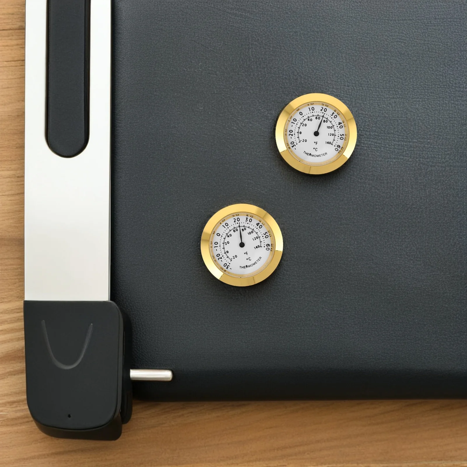 2Pcs Temperature Humidity Meter Round Hygrometer Gauge Guitar Case Home Office Indoor Use Temperature Humidity Meter