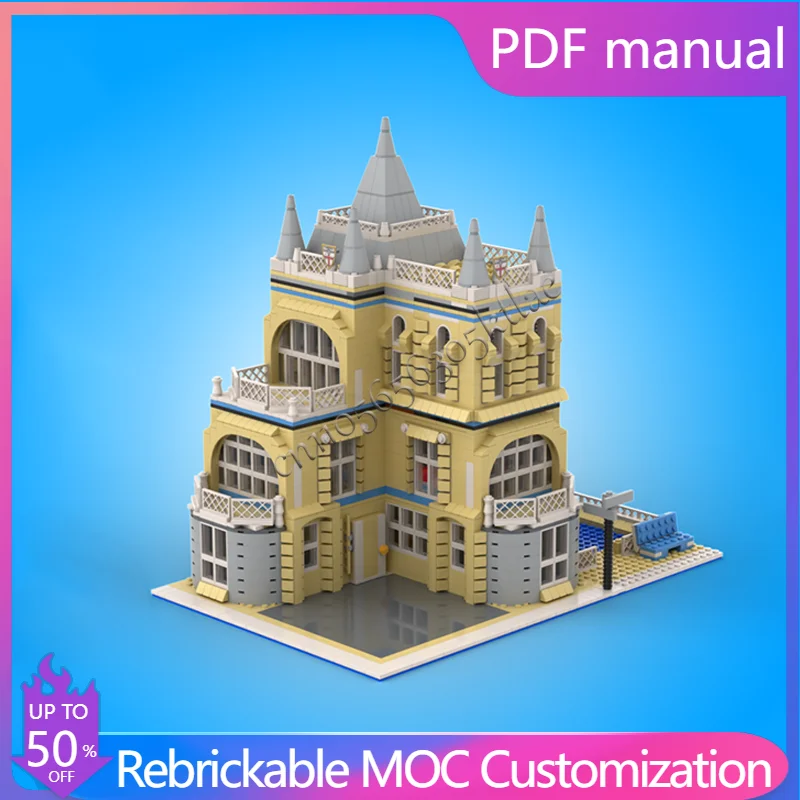 

2695 детали MOC угловой отель и бассейн, альтернативная сборка, креативные строительные блоки, набор игрушек для сборки «сделай сам» для детей, Рождественский подарок