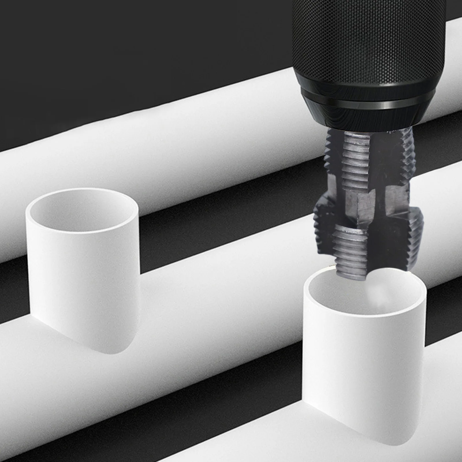 Duplex Pipe Tool PVC Pipe Threader 4-point PVC Compatibility 6-point PVC Compatibility Electric Drill Yellow red