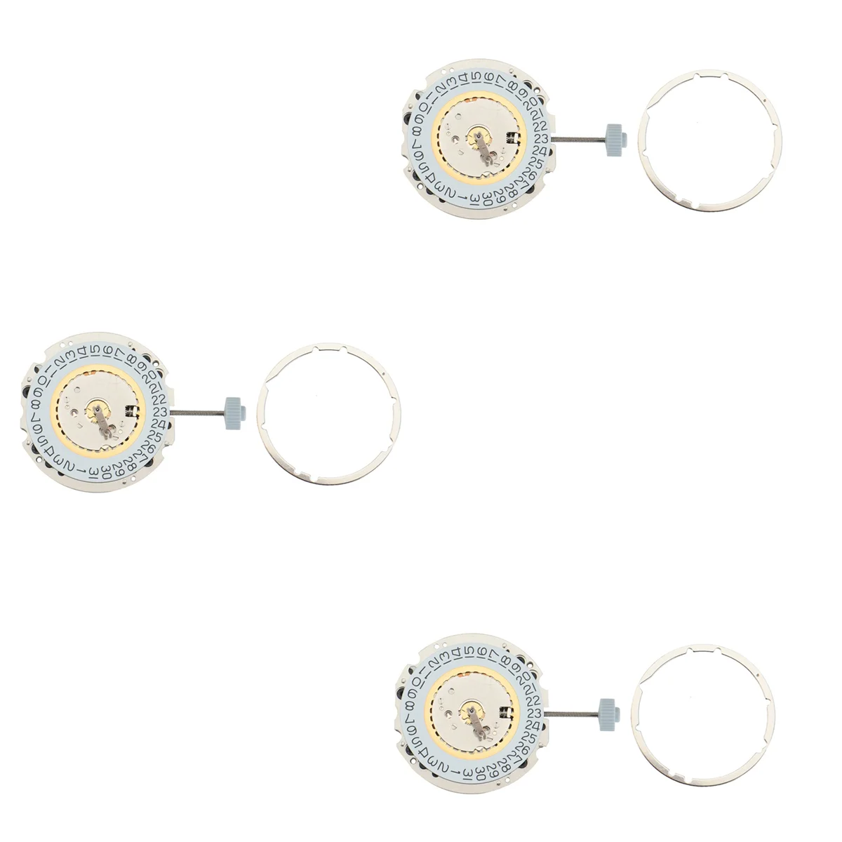 

3X 705-3 705 Quartz Watch Movement with Date Display One Jewel Plus Battery Inside Standard Watch Movement