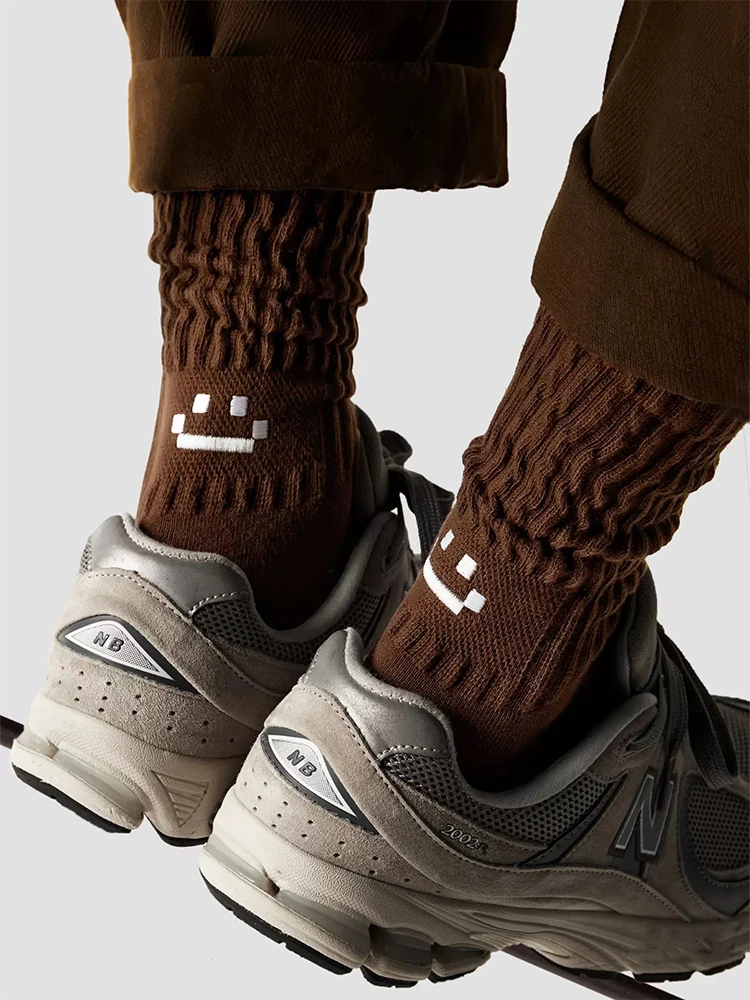4 Paar Herren-Arbeitssocken aus Baumwolle, lange, atmungsaktive Knöchel-Crew-Socken, Freizeitsocken für Herren, Radsocken – Detail 7