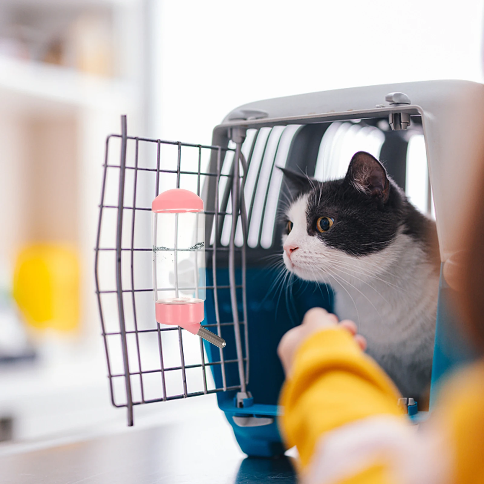 

400Ml Pet Drinking Bottle No for Puppy Kitten Hamster Secure Plastic Water Dispenser for Cage Use Pink