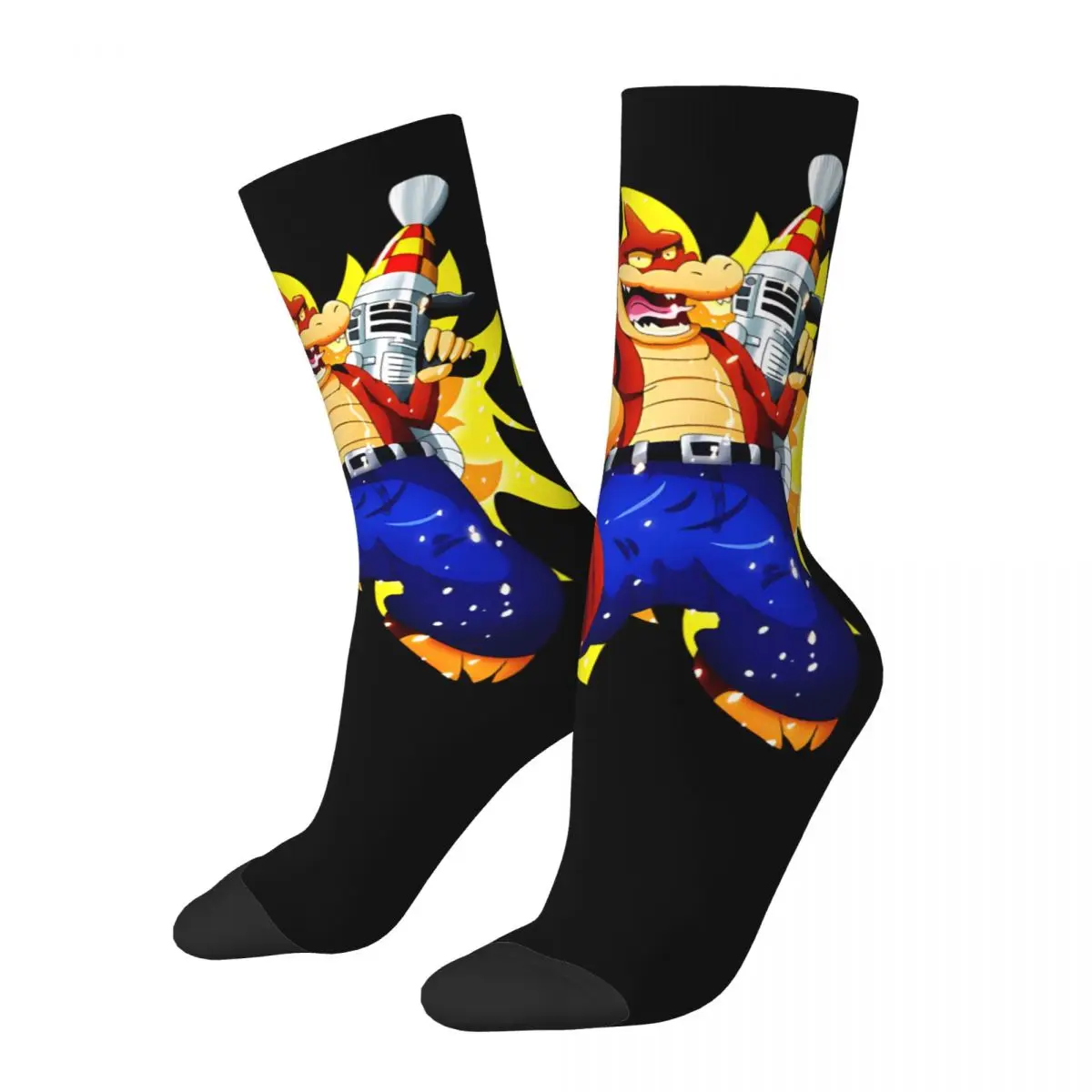 Calcetines de compresión de monstruo Vintage para hombre, calcetín Unisex Crash Bandicoot Game Street Style, patrón impreso, novedad