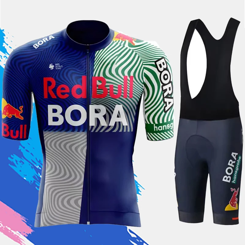 RedBull Men's Bicycles Cycling Suit Bib Bike Clothes Triathlon Shorts Jerseys Sportswear Team Jersey Clothing Man Mtb Blouse Set